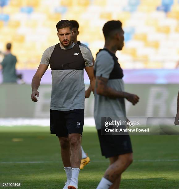 Emre Can of Liverpool during training session before the UEFA Champions League final between Real Madrid and Liverpool on May 22, 2018 in Kiev,...