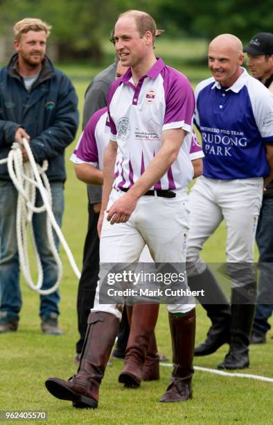 Prince William, Duke of Cambridge attends the presentations at The Jerudong Park Polo Day at Cirencester Park Polo Club on May 25, 2018 in...