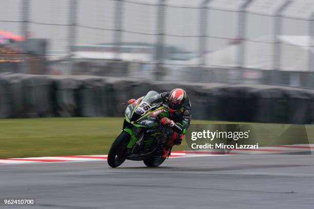 Tom Sykes of Great Britain and KAWASAKI RACING TEAM WorldSBK heads down a straight during the Motul FIM Superbike World Championship - Free Practice...