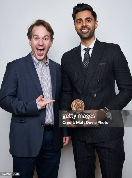 Comedians Mike Birbiglia and Hasan Minhaj pose for a portrait at The 77th Annual Peabody Awards Ceremony on May 19, 2018 in New York City.