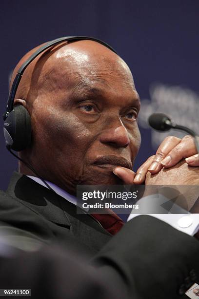 Abdoulaye Wade, Senegal's president, attends a panel discussion on day two of the 2010 World Economic Forum annual meeting in Davos, Switzerland, on...