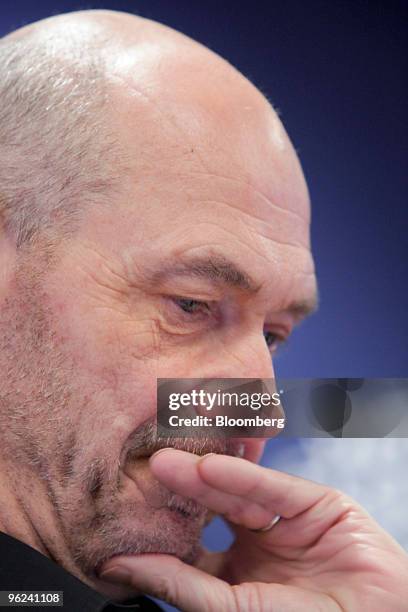 Pascal Lamy, director-general of the World Trade Organization, attends a panel discussion on day two of the 2010 World Economic Forum annual meeting...