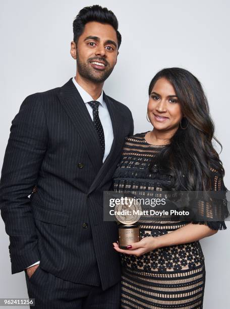 Host and comedian Hasan Minhaj and wife Beena Patel Minhaj pose for a portrait at The 77th Annual Peabody Awards Ceremony on May 19, 2018 in New York...