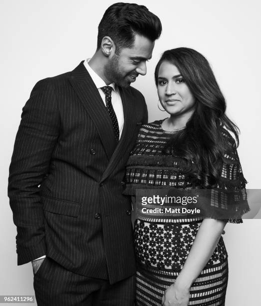 Host Hasan Minhaj and wife Beena Patel Minhaj pose for a portrait at The 77th Annual Peabody Awards Ceremony on May 19, 2018 in New York City.
