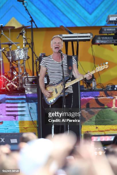 Sting performs on ABC's "Good Morning America" show at Rumsey Playfield, Central Park on May 25, 2018 in New York City.