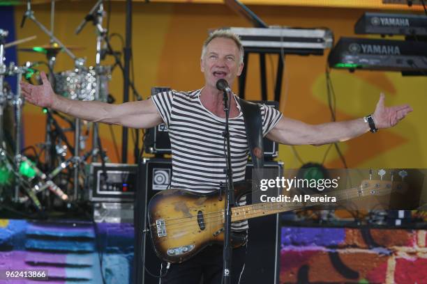 Sting performs on ABC's "Good Morning America" show at Rumsey Playfield, Central Park on May 25, 2018 in New York City.