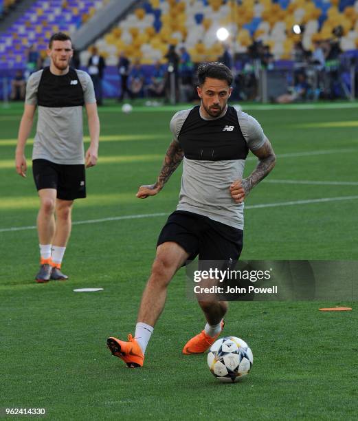 Danny Ings of Liverpool during training session before the UEFA Champions League final between Real Madrid and Liverpool on May 22, 2018 in Kiev,...