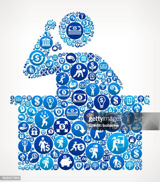 illustrazioni stock, clip art, cartoni animati e icone di tendenza di receptionist money blue icon pattern sfondo - bingo caller