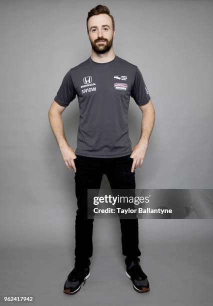 Casual portrait of IndyCar driver James Hinchcliffe posing during photo shoot at Time Inc. Studios. New York, NY 5/22/2018 CREDIT: Taylor Ballantyne