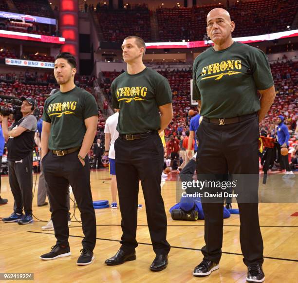 Tribute to honor the victims of the May 18th shooting that left ten dead and 13 injured at Santa Fe High School prior to Game Five of the Western...