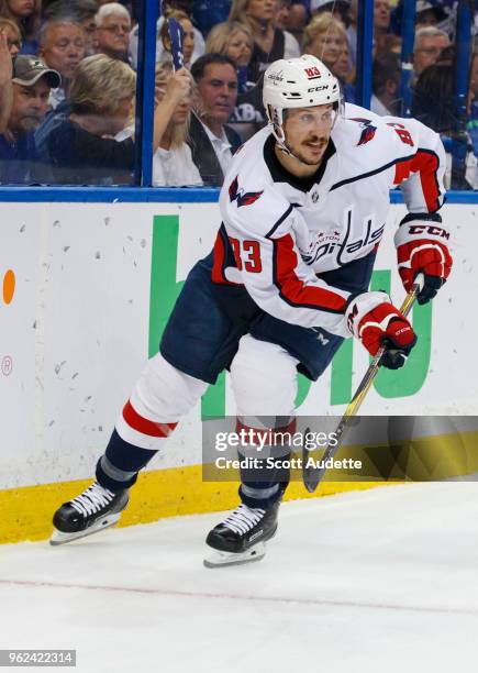 Jay Beagle of the Washington Capitals against the Tampa Bay Lightning during Game Seven of the Eastern Conference Final during the 2018 NHL Stanley...