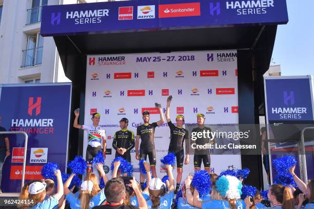 Podium / Michael Albasini of Switzerland / Damien Howson of Australia / Lucas Hamilton of Australia / Daryl Impey of South Africa / Cameron Meyer of...