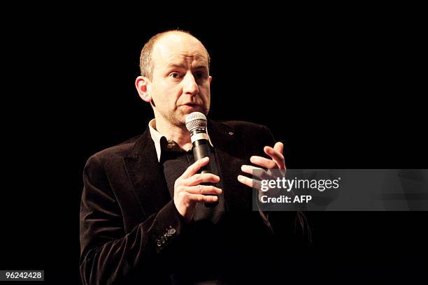 Christian Hincker, aka Blutch, French author of comic books attend an award ceremony on January 28, 2010 in Angouleme, western France, on the opening...
