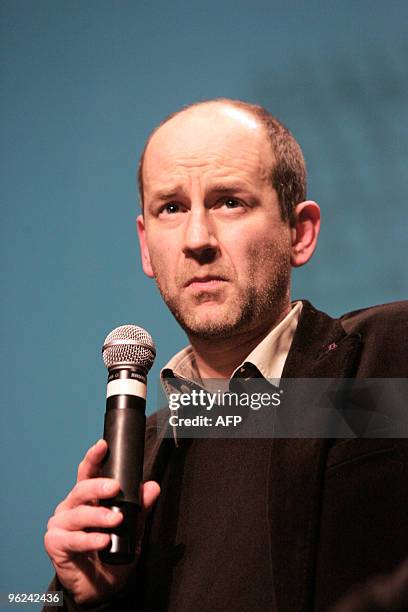 Christian Hincker, aka Blutch, French author of comic books attend an award ceremony on January 28, 2010 in Angouleme, western France, on the opening...