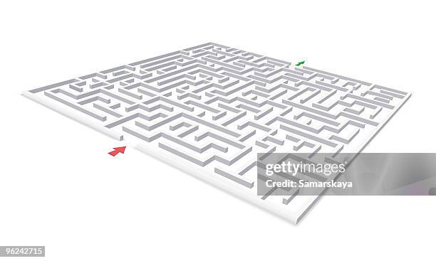maze - endless hallway stock illustrations