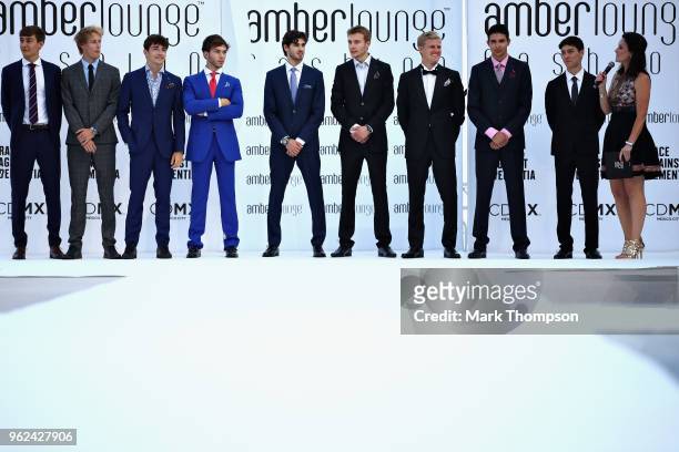 George Russell of Great Britain and Mercedes, Brendon Hartley of New Zealand and Scuderia Toro Rosso, Charles Leclerc of Monaco and Sauber F1, Pierre...