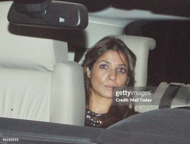 Haseena Jethmalani arrives for Karisma Kapoor's house warming party in Mumbai on January 26, 2010.