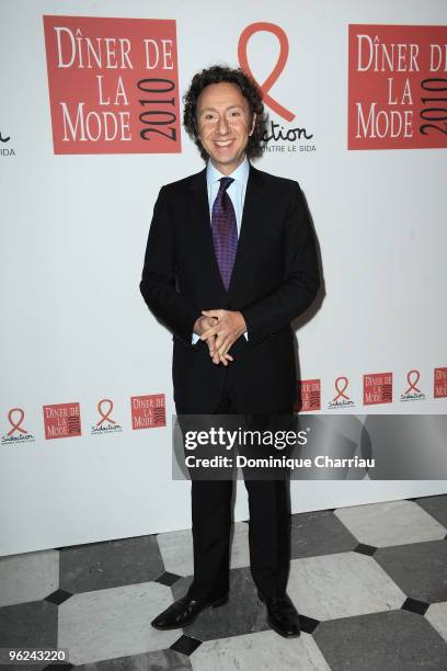 Stephane Bern attends Fashion Dinner for AIDS at Pavillon d'Armenonville on January 28, 2010 in Paris, France.