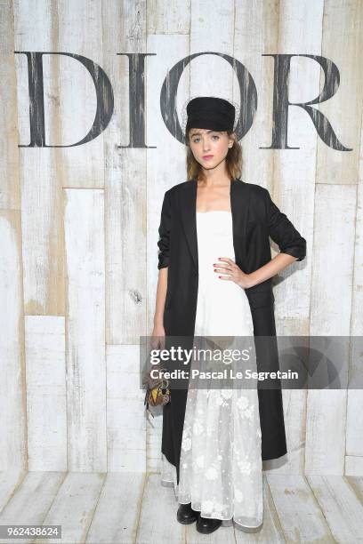 Natalia Dyer poses at a photocall during Christian Dior Couture S/S19 Cruise Collection on May 25, 2018 in Chantilly, France.