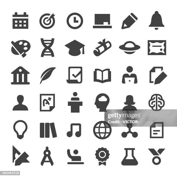 higher education icons - big series - adult learning icons stock illustrations