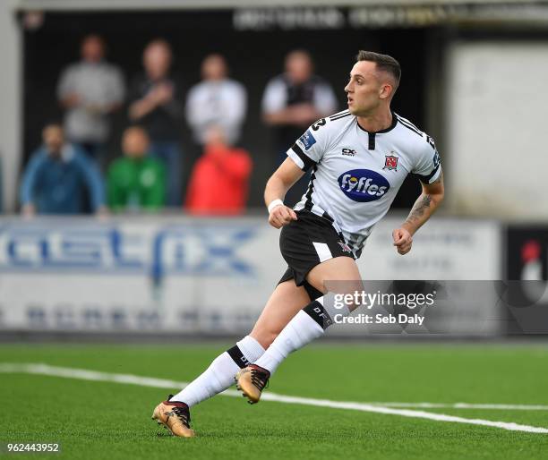 Louth , Ireland - 25 May 2018; Dylan Connolly of Dundalk turns to celebrate after scoring his side's second goal during the SSE Airtricity League...