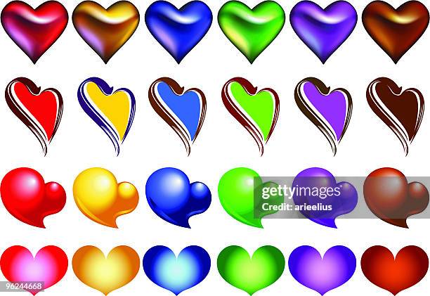 ilustrações de stock, clip art, desenhos animados e ícones de dia dos namorados coração de recolha - purple heart