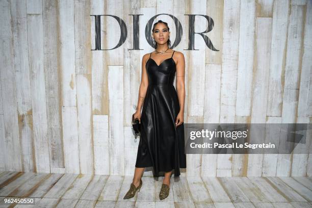 Alexandra Shipp poses at a photocall during Christian Dior Couture S/S19 Cruise Collection on May 25, 2018 in Chantilly, France.