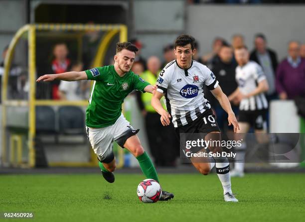 Louth , Ireland - 25 May 2018; Jamie McGrath of Dundalk in action against Daniel McKenna of Bray Wanderers during the SSE Airtricity League Premier...