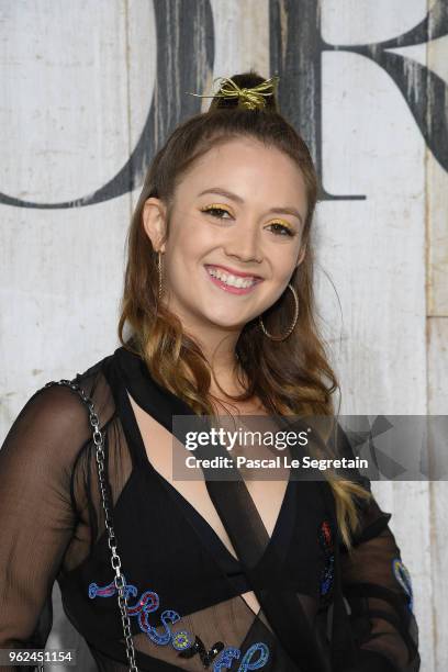 Billie Lourd poses at a photocall during Christian Dior Couture S/S19 Cruise Collection on May 25, 2018 in Chantilly, France.