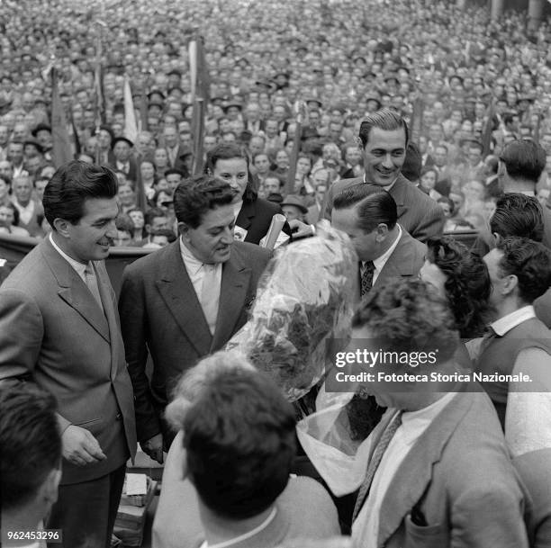 Giuseppe Di Vittorio ceremony for the 60th anniversary of the founding of the Pavia Chamber of Labor fouded on June 30,1893. The Secretary of the...