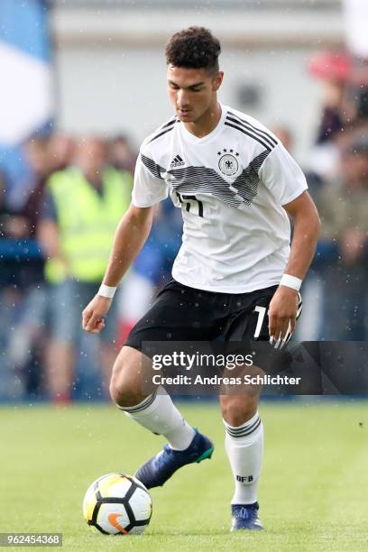 Kerim Calhanoglu of u16 Germany during International Friendly match between U16 France and U16 Germany at Parc Joncourt Stadium on May 22, 2018 in...