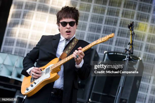 Jens Siverstedt of Mando Diao performs in concert at Grona Lund on May 25, 2018 in Stockholm, Sweden.