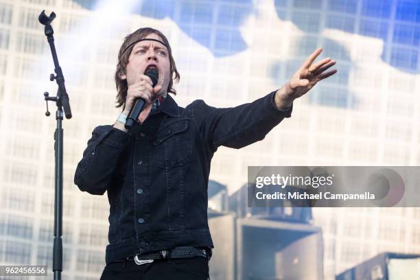 Bjorn Dixgard of Mando Diao performs in concert at Grona Lund on May 25, 2018 in Stockholm, Sweden.