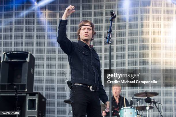 Bjorn Dixgard of Mando Diao performs in concert at Grona Lund on May 25, 2018 in Stockholm, Sweden.