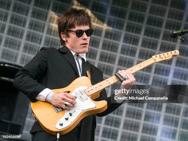 Jens Siverstedt of Mando Diao performs in concert at Grona Lund on May 25, 2018 in Stockholm, Sweden.