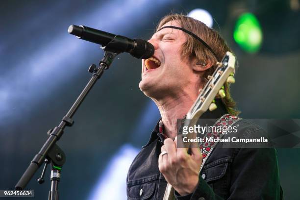 Bjorn Dixgard of Mando Diao performs in concert at Grona Lund on May 25, 2018 in Stockholm, Sweden.
