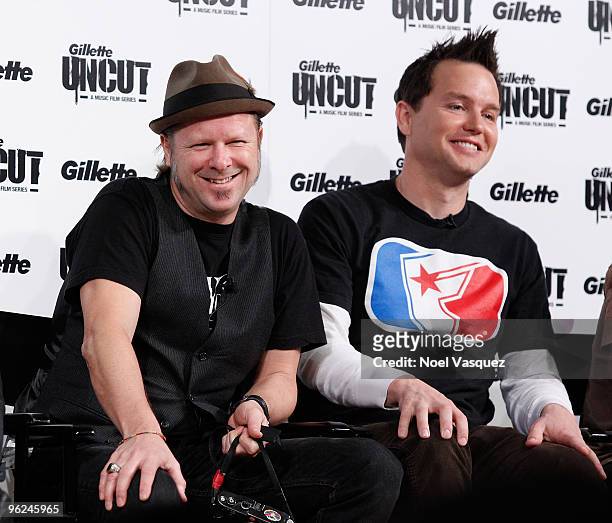Mark Hoppus and Danny Clinch attend the premiere screening of Gillette's UNCUT film series at the Grammy Museum on January 28, 2010 in Los Angeles,...