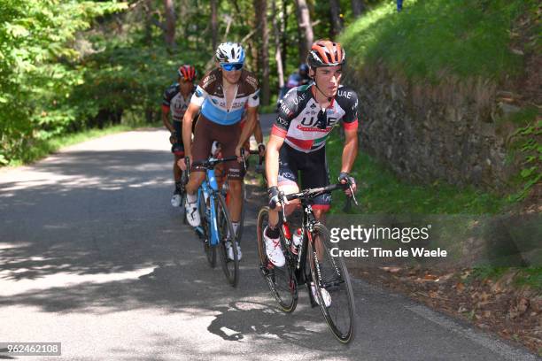 Valerio Conti of Italy and UAE Team Emirates / Matteo Montaguti of Italy and Team AG2R La Mondiale / during the 101st Tour of Italy 2018, Stage 19 a...