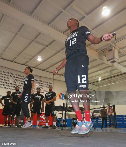 Jerick Newsome competes during the NASCAR Drive for Diversity Combine at the NASCAR Research and Development Center on May 25, 2018 in Concord, North...