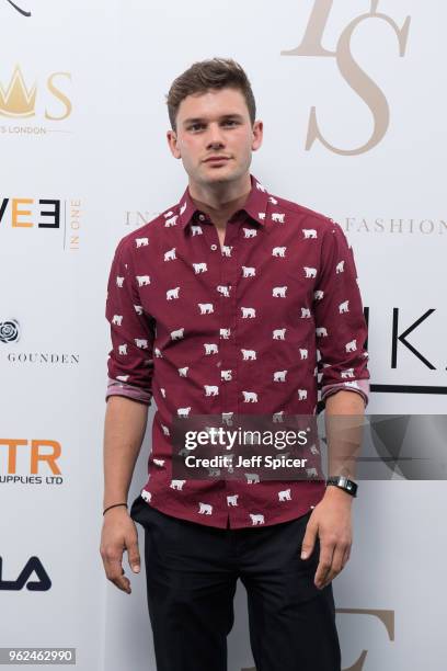 Jeremy Irvine attends the inaugural International Fashion Show at Rosewood Hotel on May 25, 2018 in London, England.