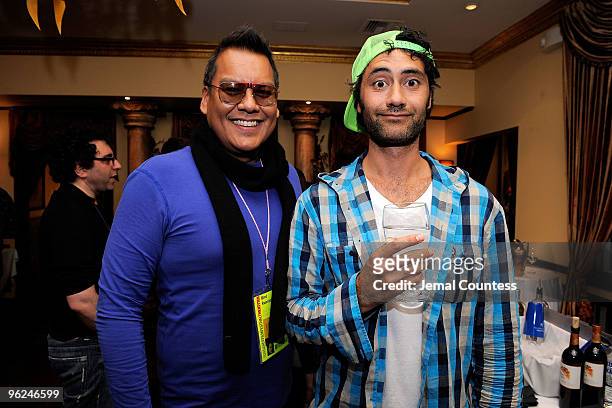 Directors Bird Runningwater and Taika Waititi attend Patron Circle Reception during the 2010 Sundance Film Festival at Wahso Asian Grill on January...