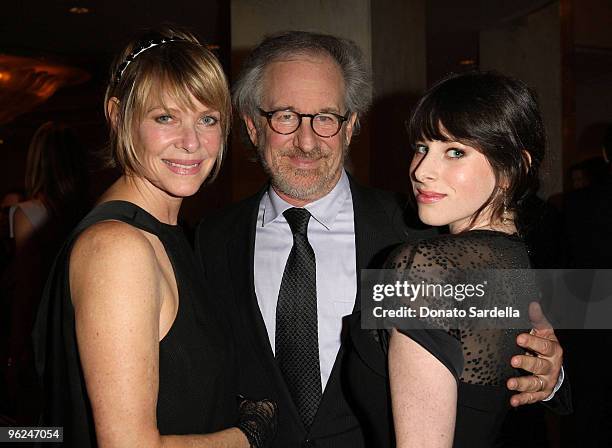 Actress Kate Capshaw, director Steven Spielberg and Sasha Spielberg attend the 13th annual Unforgettable Evening benefiting EIF held at Beverly...