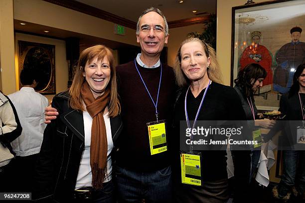 Jill Miller, Eric Hermann and Susan Fredston-Hermann attend Patron Circle Reception during the 2010 Sundance Film Festival at Wahso Asian Grill on...