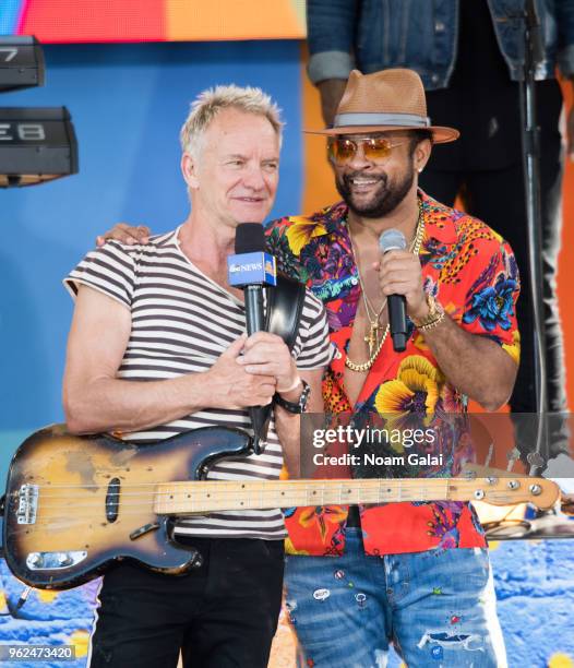 Sting and Shaggy perform on "Good Morning America" at SummerStage at Rumsey Playfield, Central Park on May 25, 2018 in New York City.