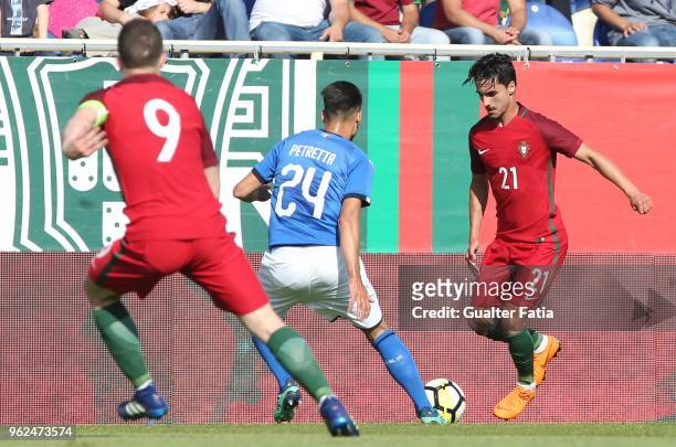 Portugal and GD Chaves midfielder Stephen Eustaquio in action during the U21 International Friendly match between Portugal and Italy at Estadio...