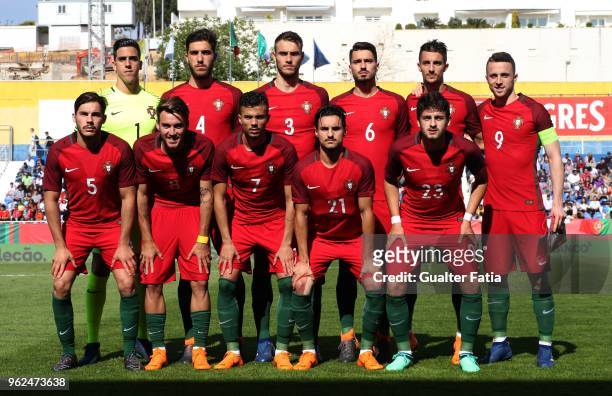 Portugal players pose for a team photo before the start of the U21 International Friendly match between Portugal and Italy at Estadio Antonio Coimbra...