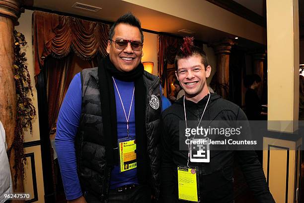 Director Bird Runningwater and artist Eric Gradman attend Patron Circle Reception during the 2010 Sundance Film Festival at Wahso Asian Grill on...