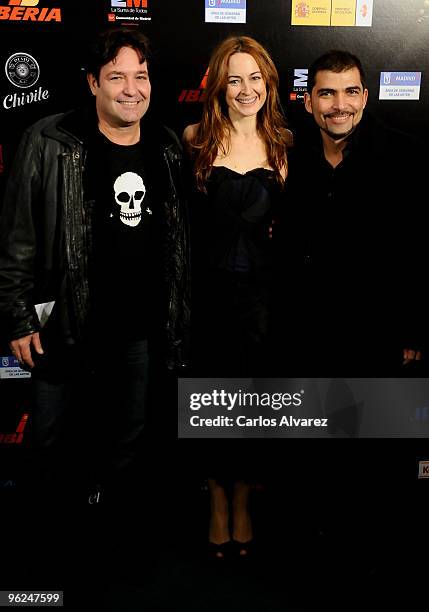 Actor Jorge Perugorria, actress Cuca Escribano and actor Vladimir Cruz attend 15th Jose Maria Forque cinema awards photocall at Palacio de congresos...