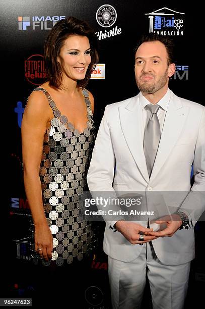 Spanish actors Mar Flores and Alex O'Dogherty attend 15th Jose Maria Forque cinema awards photocall at Palacio de congresos on January 28, 2010 in...