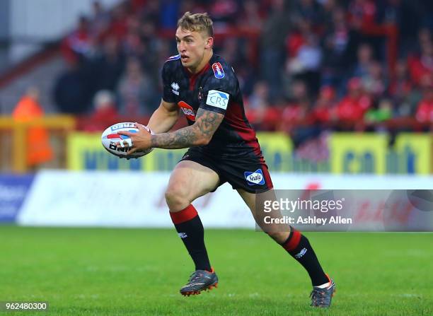 Sam Powell of Wigan Warriors in action during the Betfred Super League at KCOM Craven Park on May 25, 2018 in Hull, England.